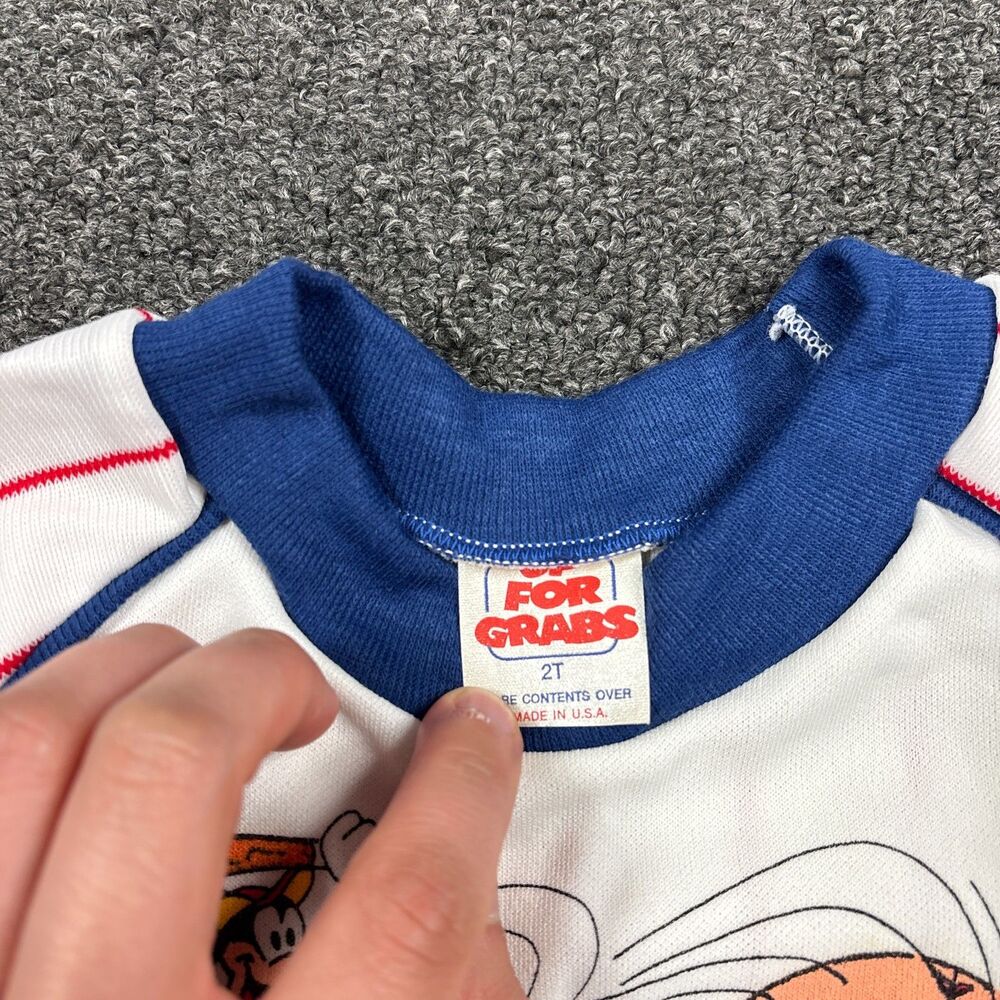 Vintage Disney Baseball Set Y2K Toddler Goofy Mickey Mouse Top Bottom Size 2T - Picture 4 of 5